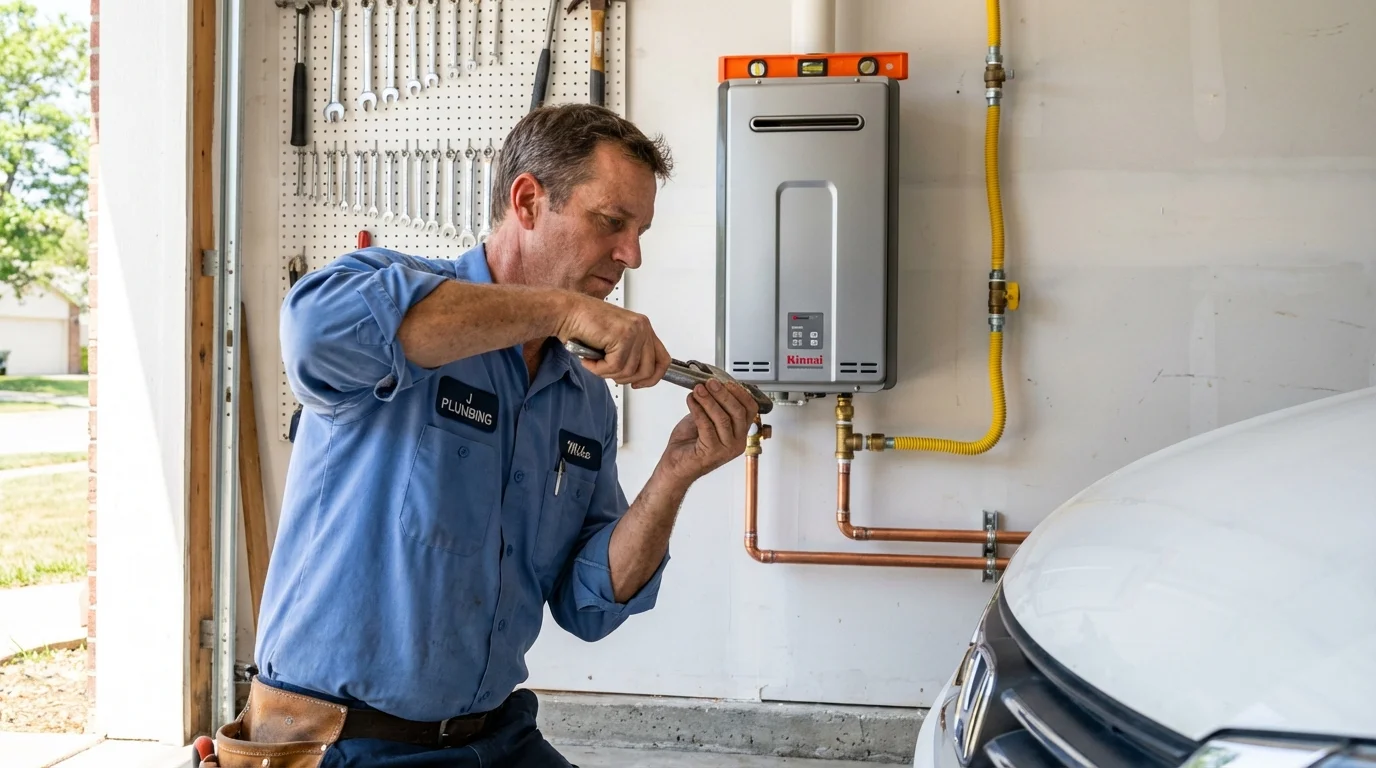 Tankless water heater installation by a Johns Plumbing LLC plumber in Timpson